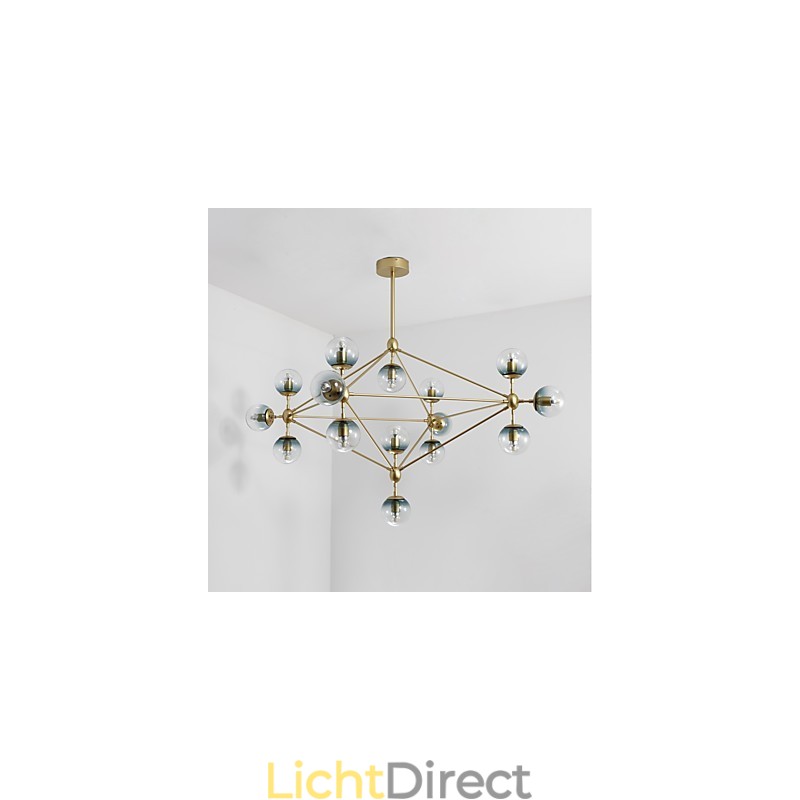 Vijftien lichts paal moderne Europese stijl Modo metalen glazen hanglamp de Foyer Decorate industriële kroonluchterlamp