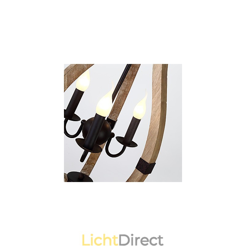 Drie licht vintage schilderij kenmerk mini stijl houten bamboe kroonluchter lamp de decoratieve hanglamp
