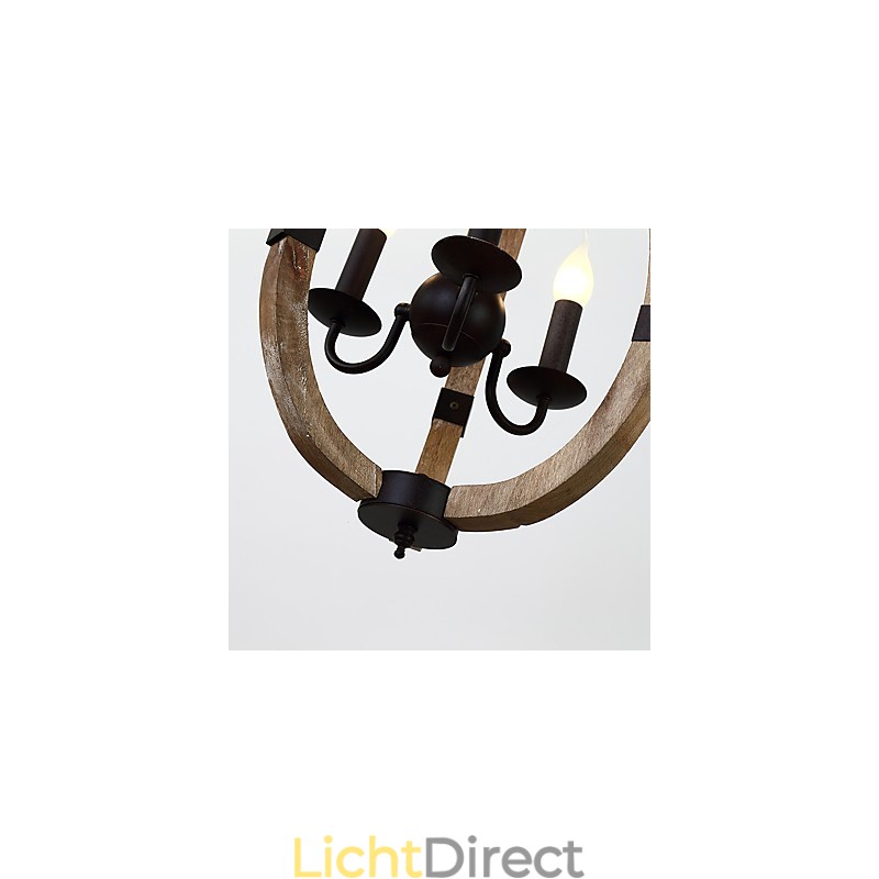 Drie licht vintage schilderij kenmerk mini stijl houten bamboe kroonluchter lamp de decoratieve hanglamp