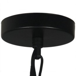 Vintage metalen hanglamp met glazen kap