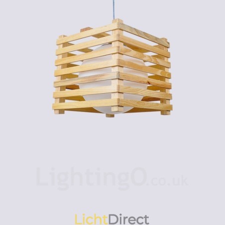 1 Lichte houten moderne eigentijdse hanglamp in Scandinavische stijl met glazen kap 1 Lichte houten moderne eigentijdse hanglamp in Scandinavische stijl met glazen kap