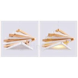 1 Lichte houten moderne eigentijdse hanglamp met houten kap