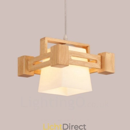 1 Lichte houten moderne eigentijdse hanglamp in Scandinavische stijl met stoffen kap 1 Lichte houten moderne eigentijdse hanglamp in Scandinavische stijl met stoffen kap