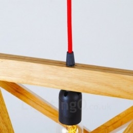 1 Lichte houten moderne eigentijdse hanglamp met houten kap