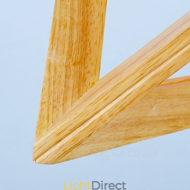 1 Lichte houten moderne eigentijdse hanglamp met houten kap