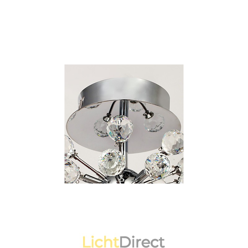 Moderne eigentijdse kristallen mini-stijl chromen metalen kroonluchter inbouw