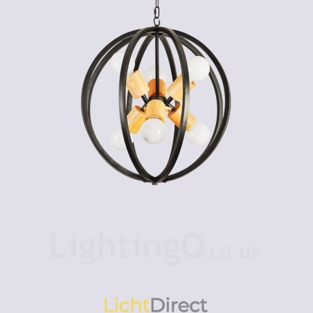 6-lichts ijzeren retro vintage hanglamp met ijzeren kap 6-lichts ijzeren retro vintage hanglamp met ijzeren kap