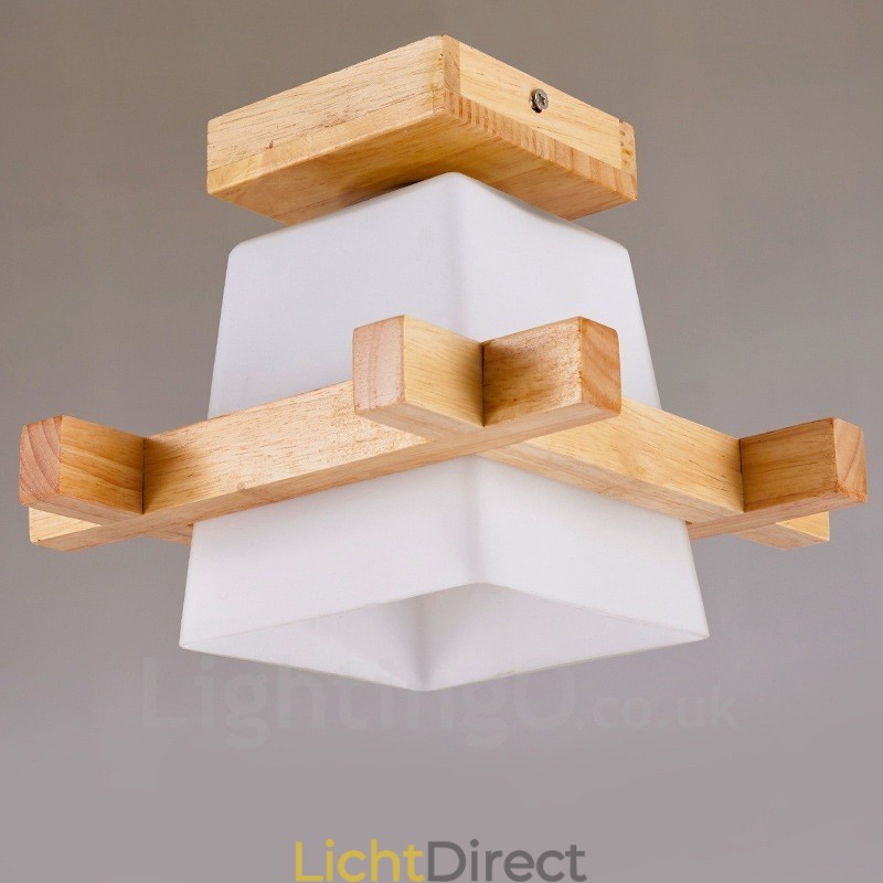 1-lichts moderne eigentijdse Scandinavische stijl plafondlamp met glazen kap