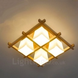 4-lichts moderne, eigentijdse plafondlampen met glazen kap