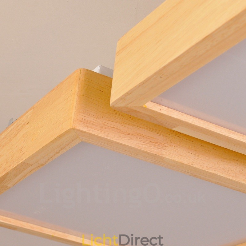 4-lichts moderne, eigentijdse plafondlampen in Scandinavische stijl met acrylkap