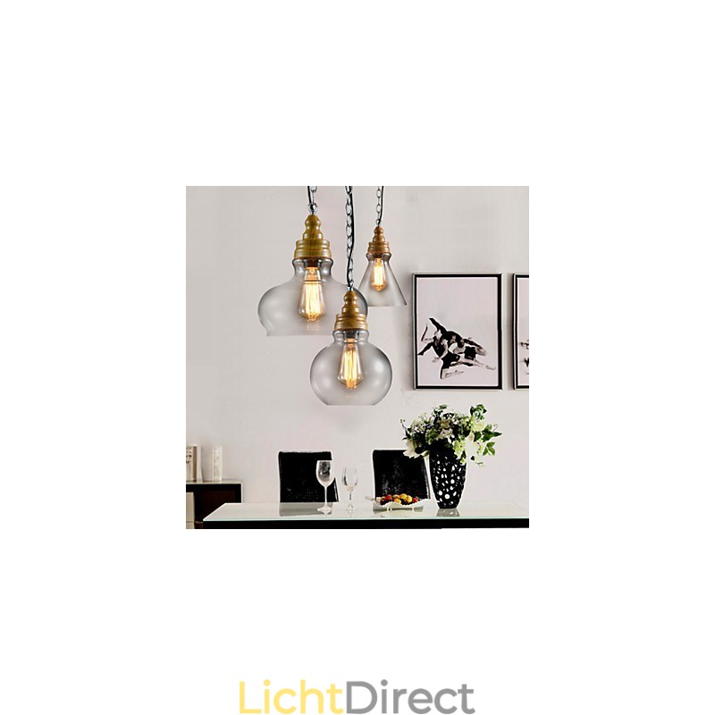 3-lichts moderne, eigentijdse mini-stijl metalen kroonluchter hanglamp