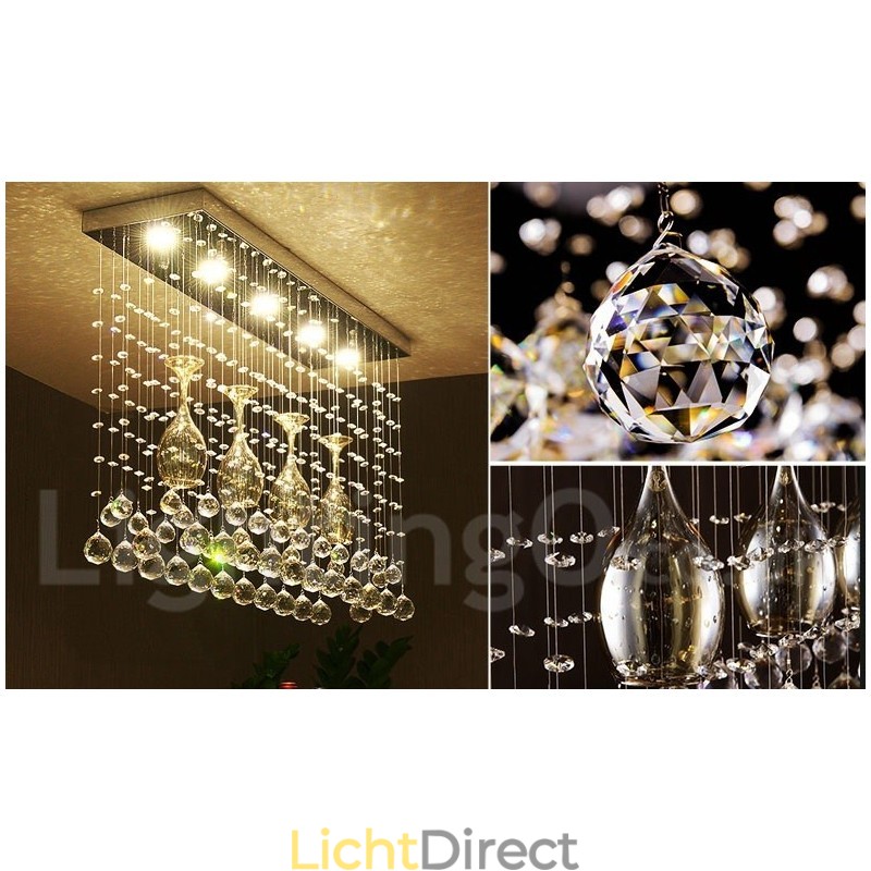 5 lampen moderne kristallen plafond hanglamp binnen kroonluchter verlichting lampen armatuur