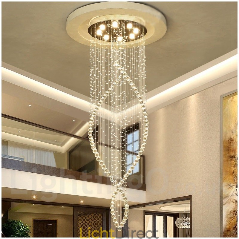 Extra grote moderne kristallen plafond hanglamp binnen kroonluchter verlichting lampen armaturen