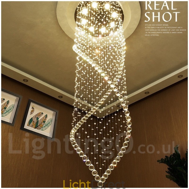 Extra grote moderne kristallen plafond hanglamp binnen kroonluchter verlichting lampen armaturen