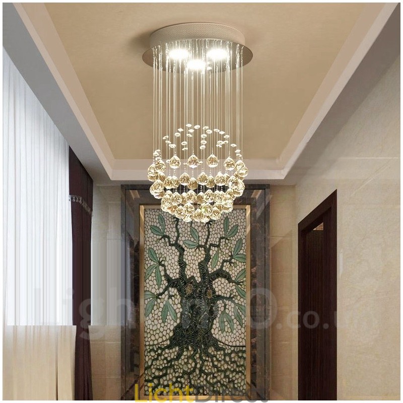 3 Lichts Moderne Kristallen Plafond Hanglamp Binnen Kroonluchter Verlichting Lampen Armaturen