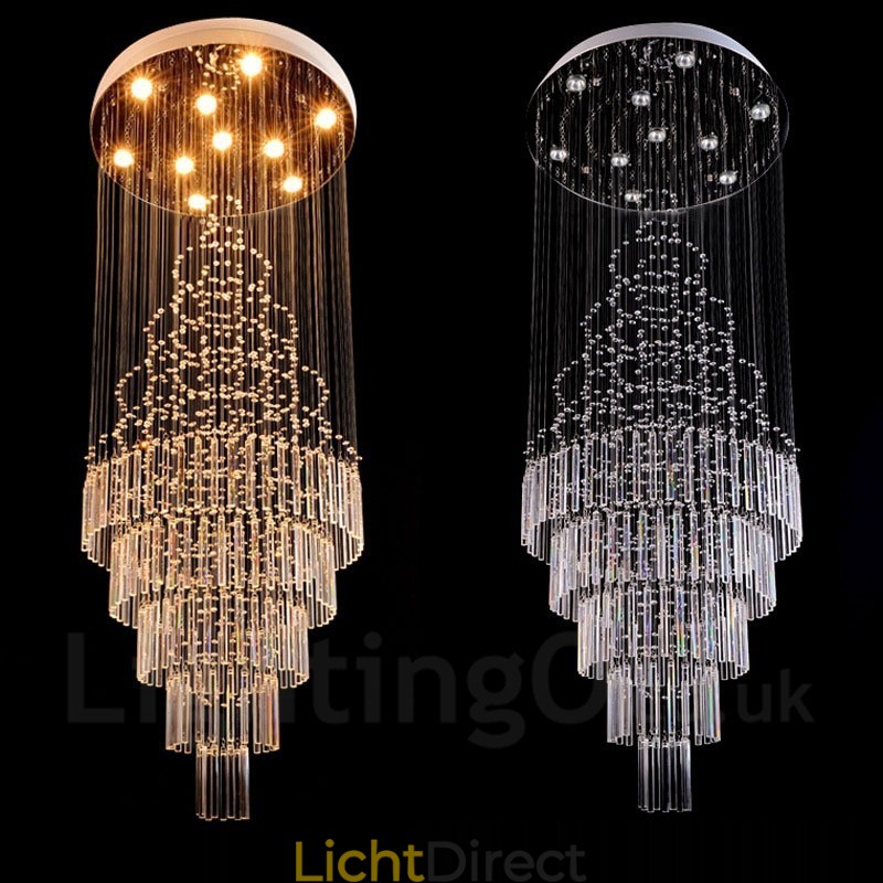 10 lampen moderne kristallen plafond hanglamp binnen kroonluchter verlichting lampen armaturen