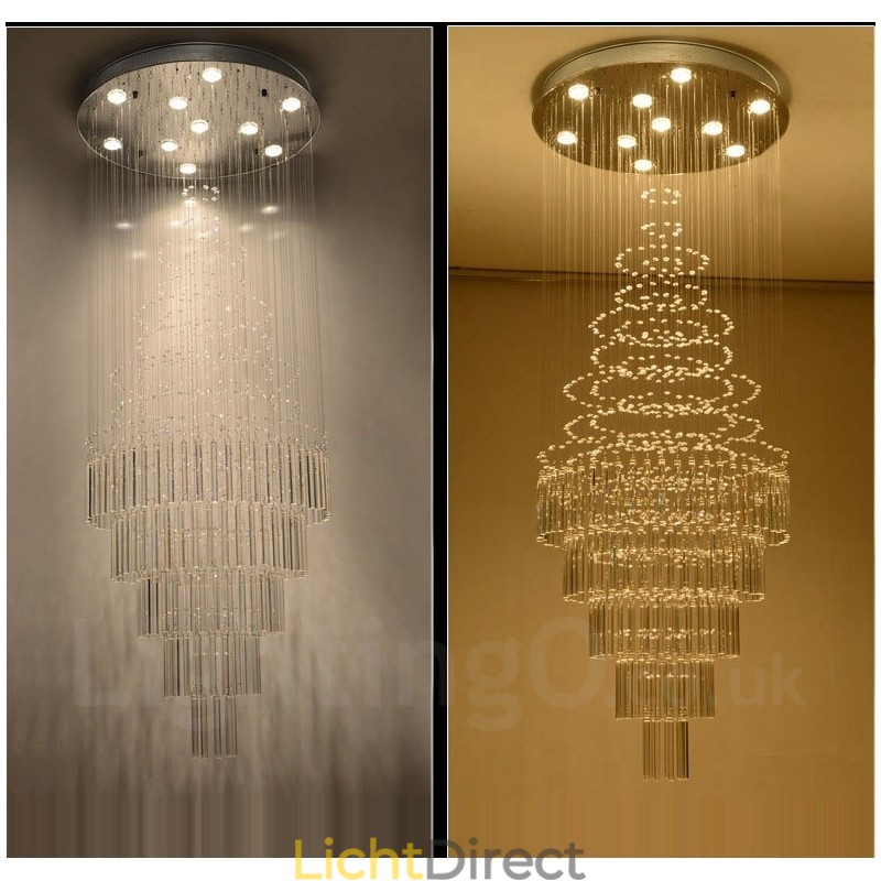 10 lampen moderne kristallen plafond hanglamp binnen kroonluchter verlichting lampen armaturen