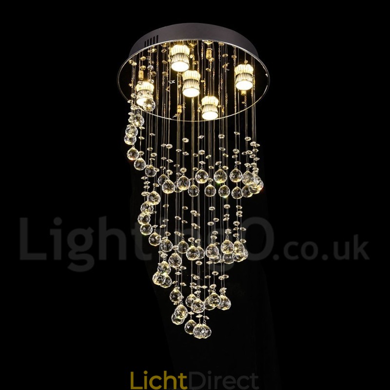 5 lampen moderne kristallen plafond hanglamp binnen kroonluchter verlichting lampen armaturen