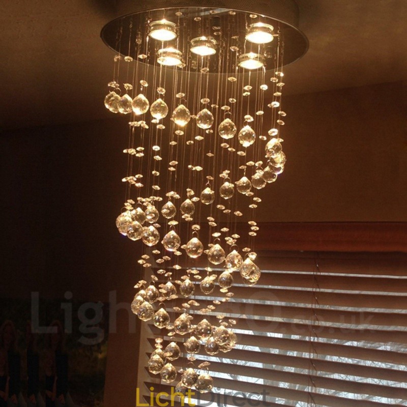 5 lampen moderne kristallen plafond hanglamp binnen kroonluchter verlichting lampen armaturen