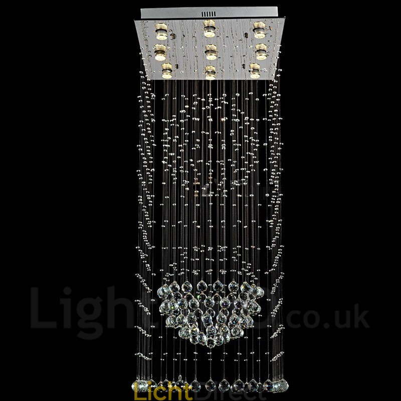 9 lampen moderne kristallen plafond hanglamp binnen kroonluchter verlichting lampen armaturen