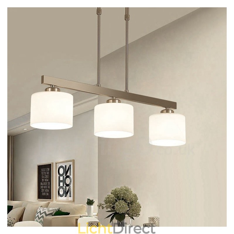 3 lampen moderne chromen hanglamp binnen kroonluchter thuis hangende verlichting lampen armaturen met glazen kappen