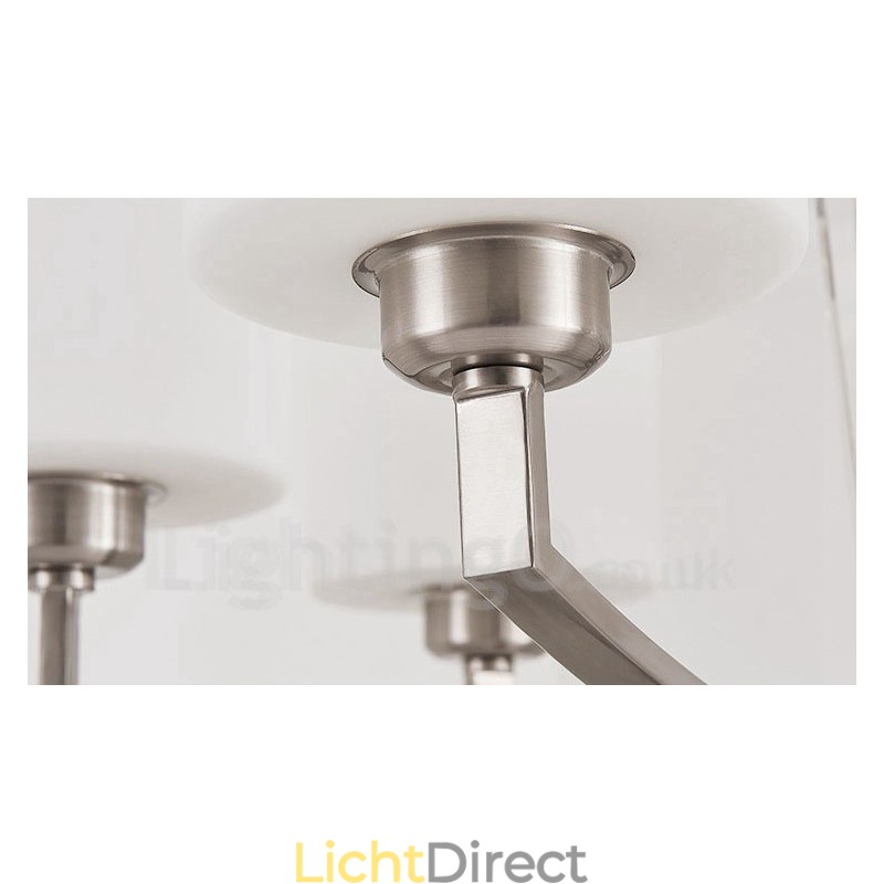 6 lampen moderne chromen hanglamp binnen kroonluchter thuis hangende verlichting lampen armaturen met glazen kappen