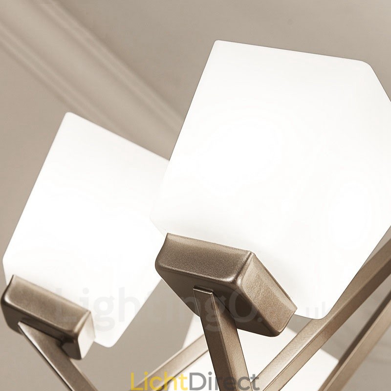 6 lampen Chromen hanglamp Binnen Moderne kroonluchter Thuis Hangende verlichting Lampen Armaturen met glazen kappen