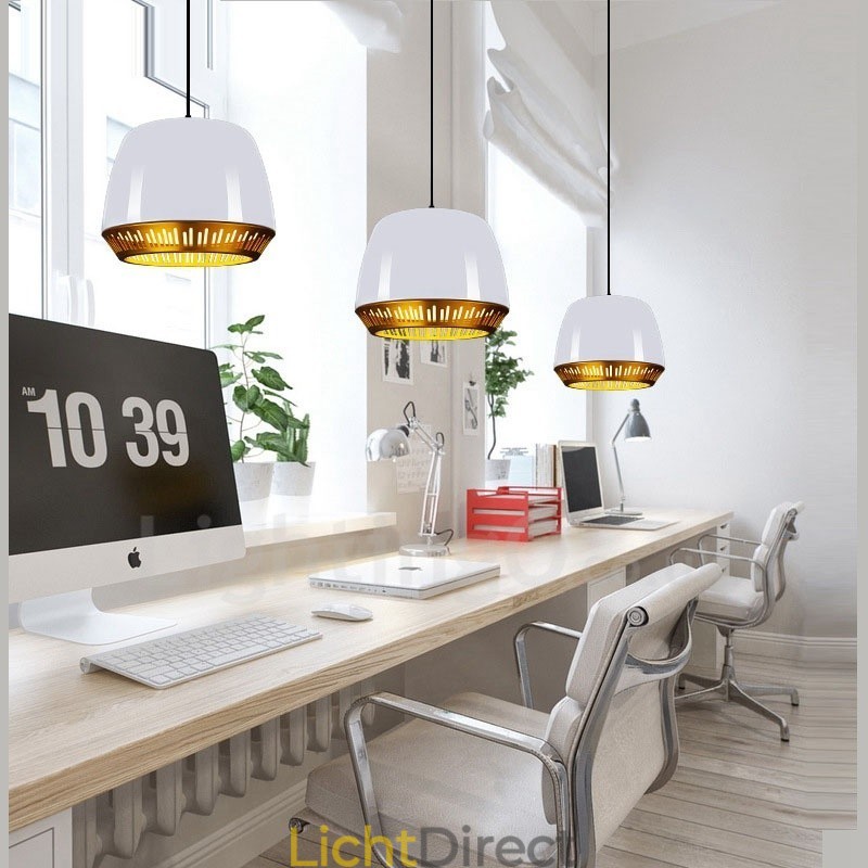 1-lichts moderne, eigentijdse hanglamp met zwart-wit-rood-blauwe kap