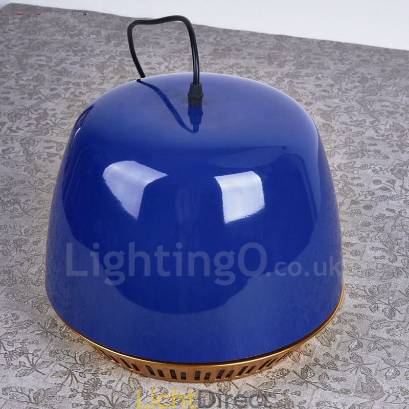 1-lichts moderne, eigentijdse hanglamp met zwart-wit-rood-blauwe kap