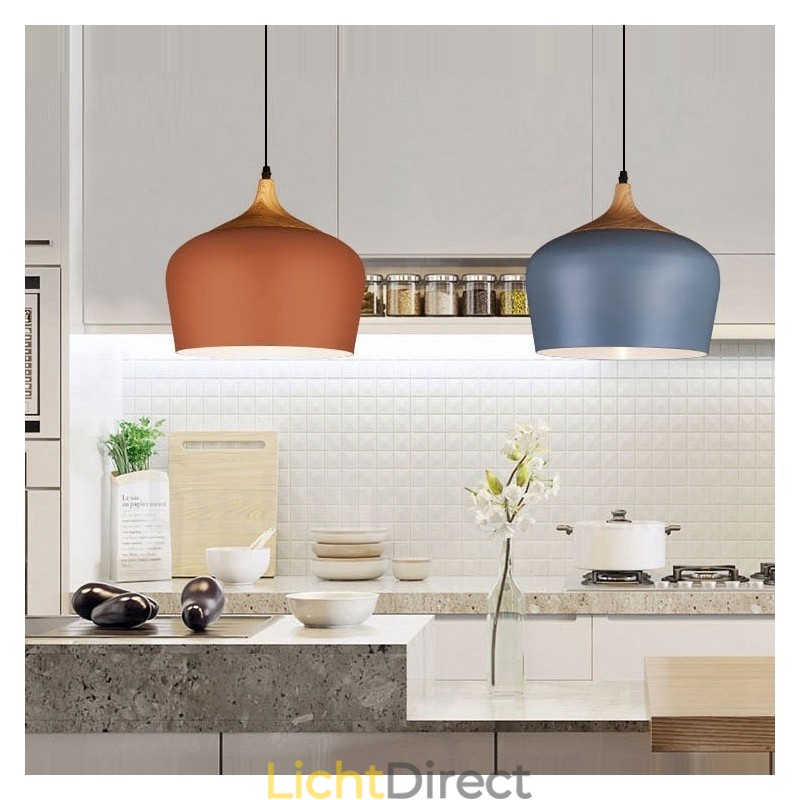 1 Lichts Moderne Hedendaagse Hanglamp Hanglamp met Wit Rood Blauwe Kap