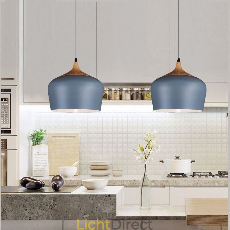 1 Lichts Moderne Hedendaagse Hanglamp Hanglamp met Wit Rood Blauwe Kap