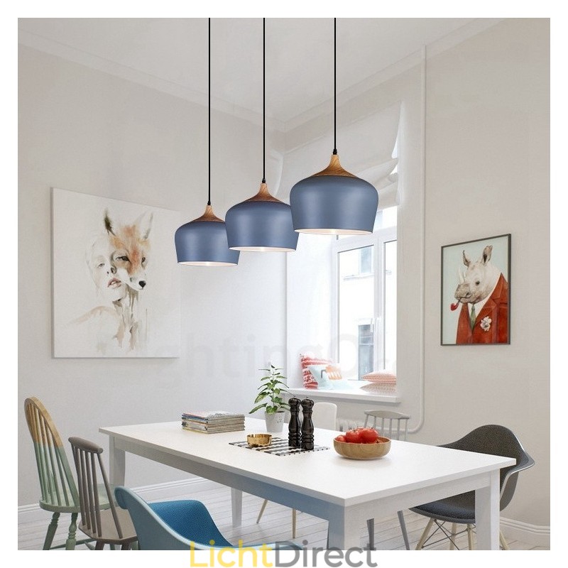 1 Lichts Moderne Hedendaagse Hanglamp Hanglamp met Wit Rood Blauwe Kap