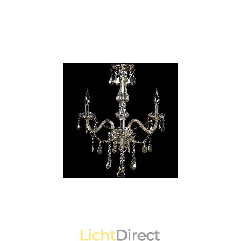 3-lichts luxe kristallen kroonluchter cognackleur K9 kristallen kroonluchter