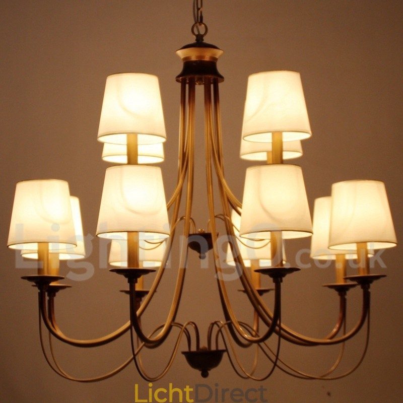 12 Lichte Rustieke Mediterrane Stijl Moderne Hedendaagse Kaars Stijl Kroonluchter