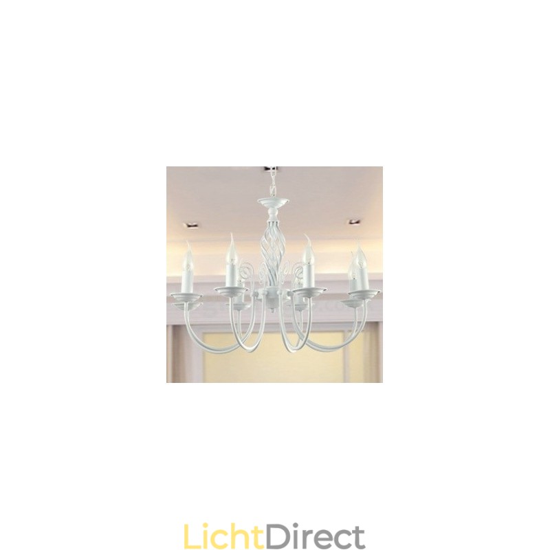 8-lichts moderne retro witte kaars-stijl kroonluchter