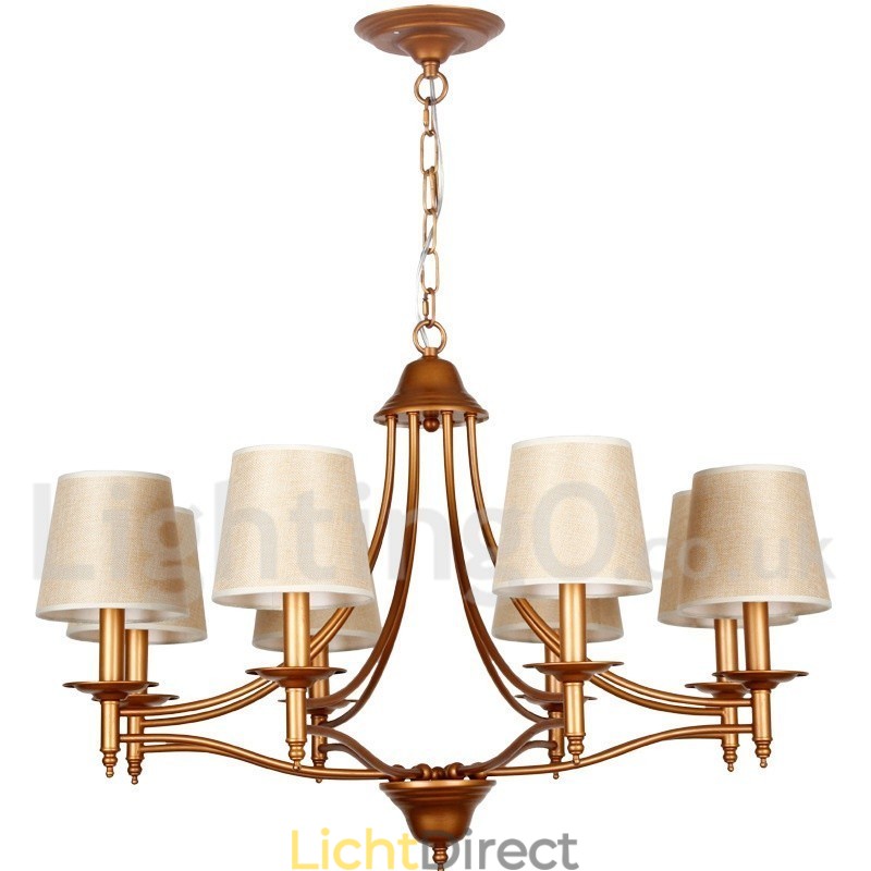 8-lichts rustieke retro mediterrane stijl kaars-stijl kroonluchter