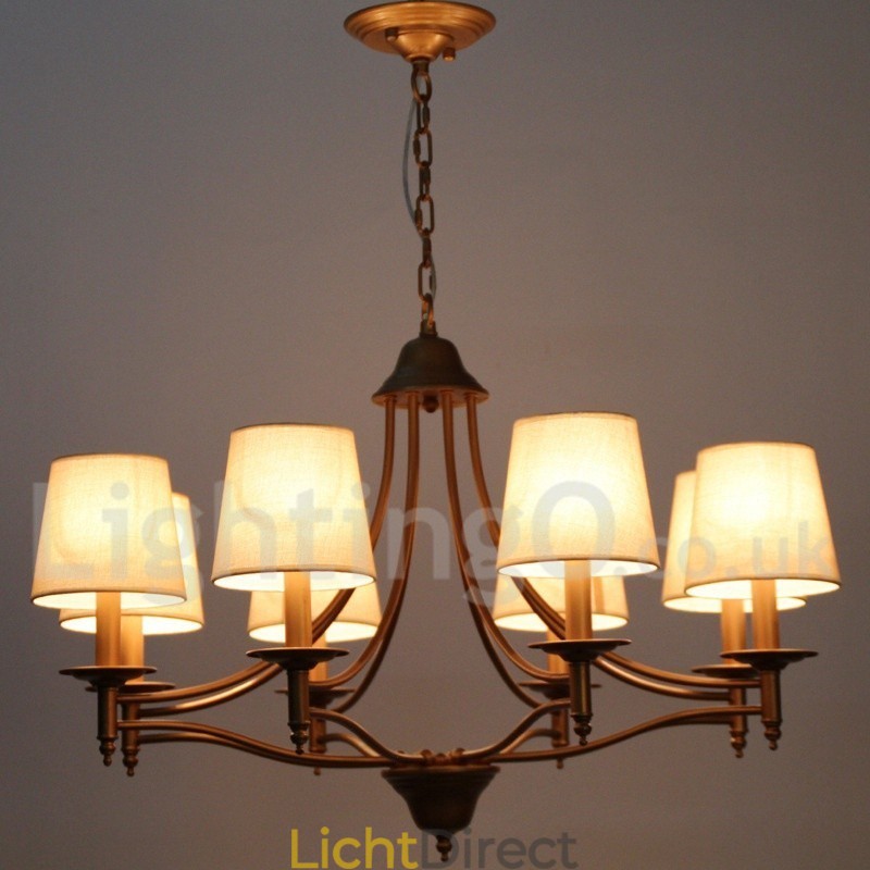 8-lichts rustieke retro mediterrane stijl kaars-stijl kroonluchter