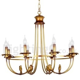 8-lichts rustieke retro kaars-stijl kroonluchter