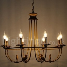 8-lichts rustieke retro kaars-stijl kroonluchter