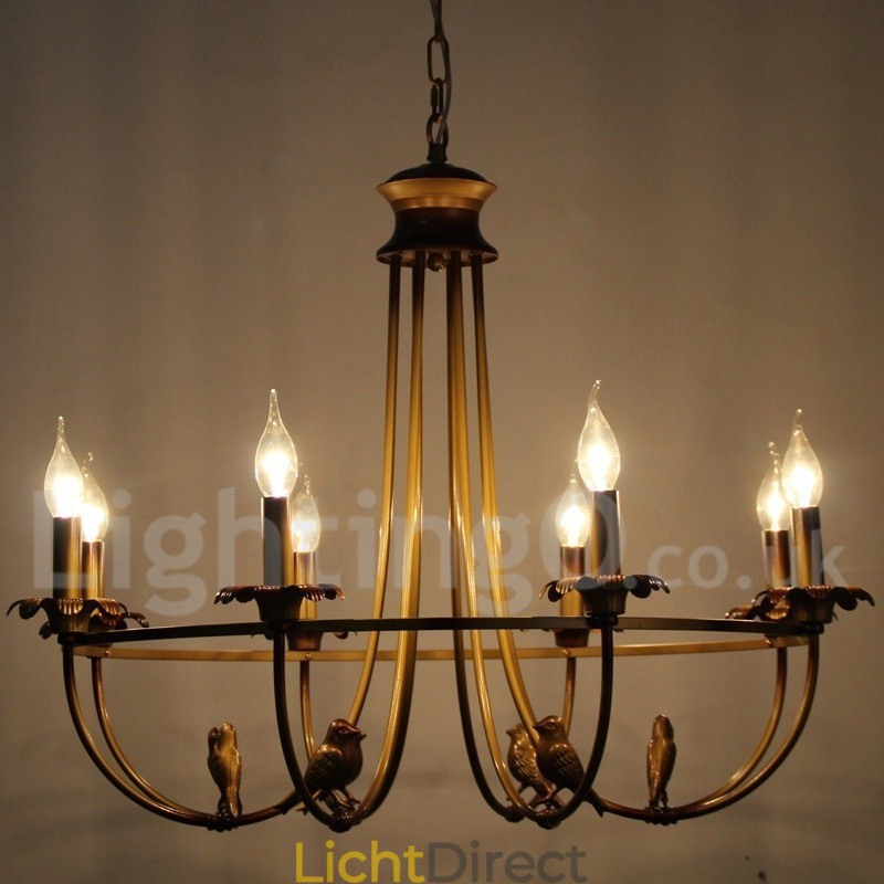8-lichts rustieke retro kaars-stijl kroonluchter