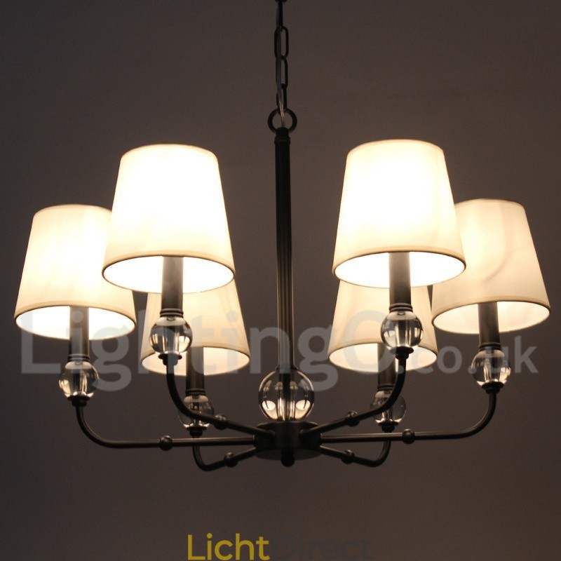 6-lichts rustieke retro eigentijdse kaars-stijl kroonluchter