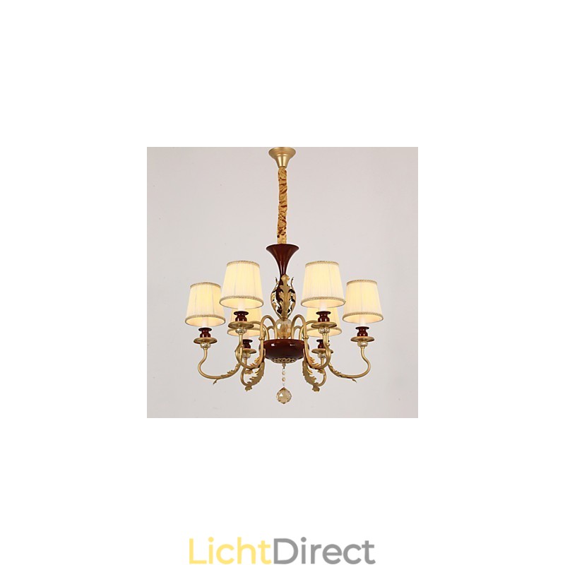 Kristallen kroonluchter 6 lampen mode schilderij metaal