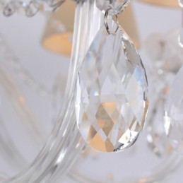 6-lichts witte K9-kristallen kaars-stijl kroonluchter