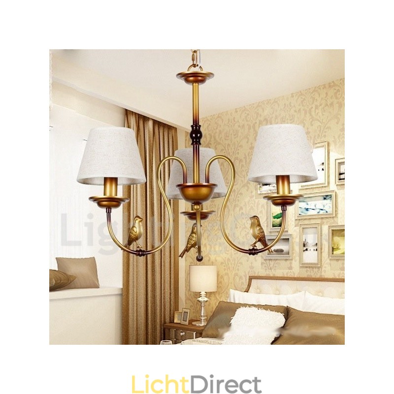 3-lichts moderne, eigentijdse, rustieke, retro kaarsvormige kroonluchter