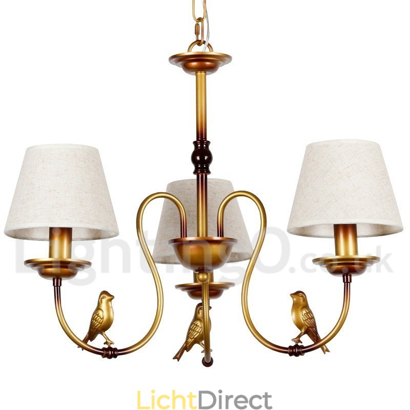 3-lichts moderne, eigentijdse, rustieke, retro kaarsvormige kroonluchter