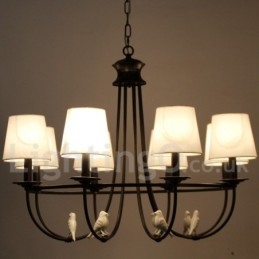 8-lichts retro zwarte mediterrane stijl rustieke eigentijdse kaars-stijl kroonluchter