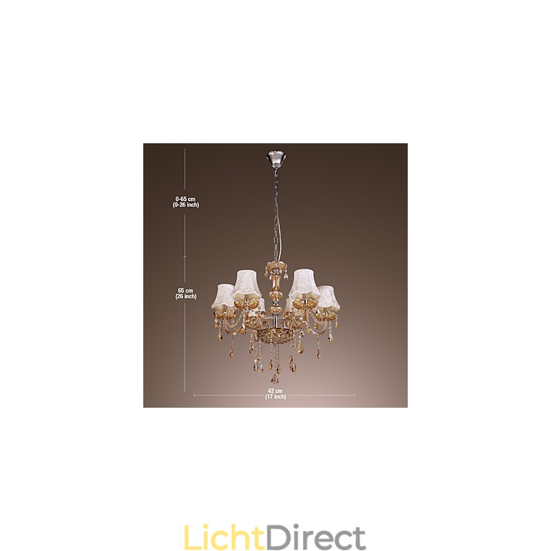 Europese stijl luxe 6-lichts kroonluchter met K9-kristal