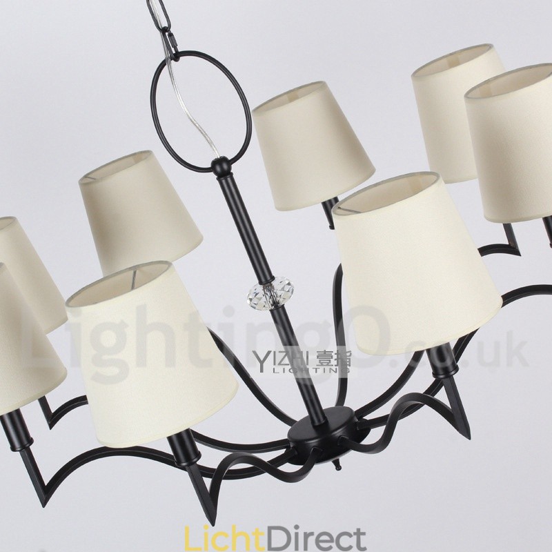 8-lichts moderne, eigentijdse kroonluchter in kaarsstijl