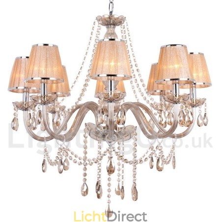 8-lichts K9-kristallen kaars-stijl kroonluchter