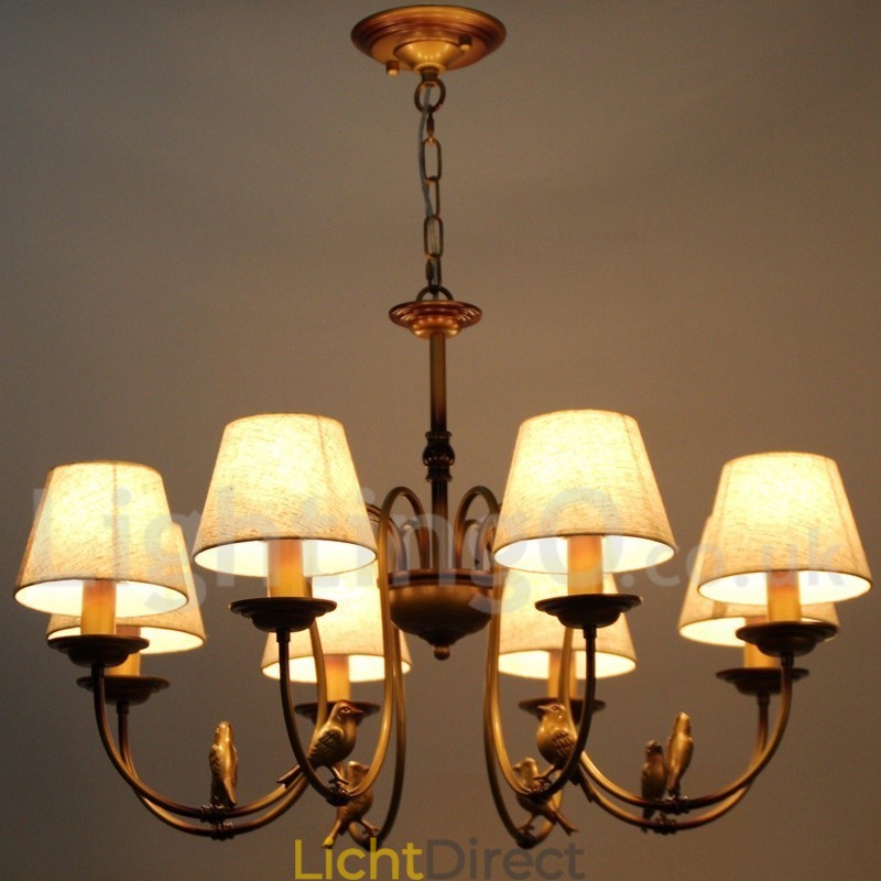 8-lichts moderne, eigentijdse, rustieke, retro kaarsvormige kroonluchter